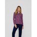 Rabe - 53-123352 Polo met lange mouwen print blauw fuchsia.